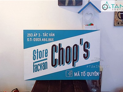 Bảng hiệu gỗ Vintage Chop's